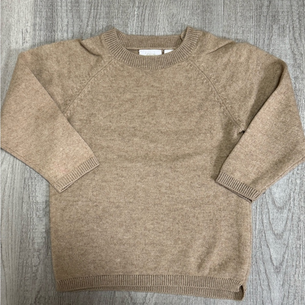 Zara Cashmere Kids 100% Cashmere Sweater 3-4Y Beige Pullover